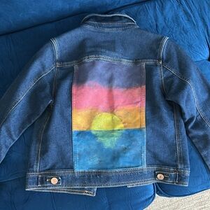 Cherokee painted sunset jean jacket (size XL children’s)